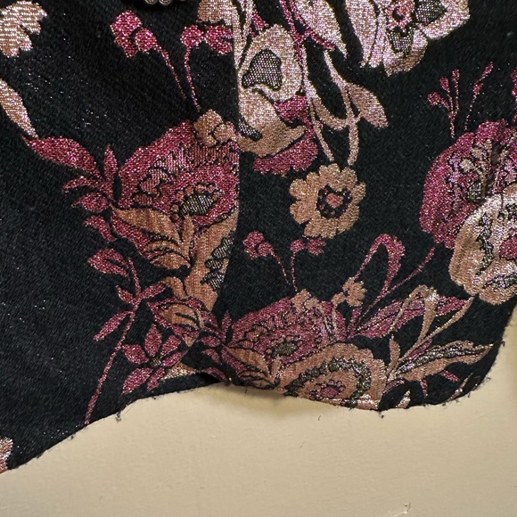 Vintage Metallic Floral Cropped Jacket, Made in USA - Picture 7 of 7